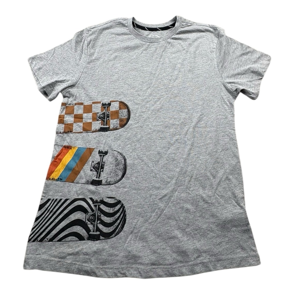 Art‎ Class T-Shirt Boys Size Large 12/14 Gray Skate Board Theme Short Sleeve EUC